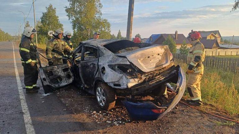 Женщина погибла в ДТП с возгоранием в Удмуртии